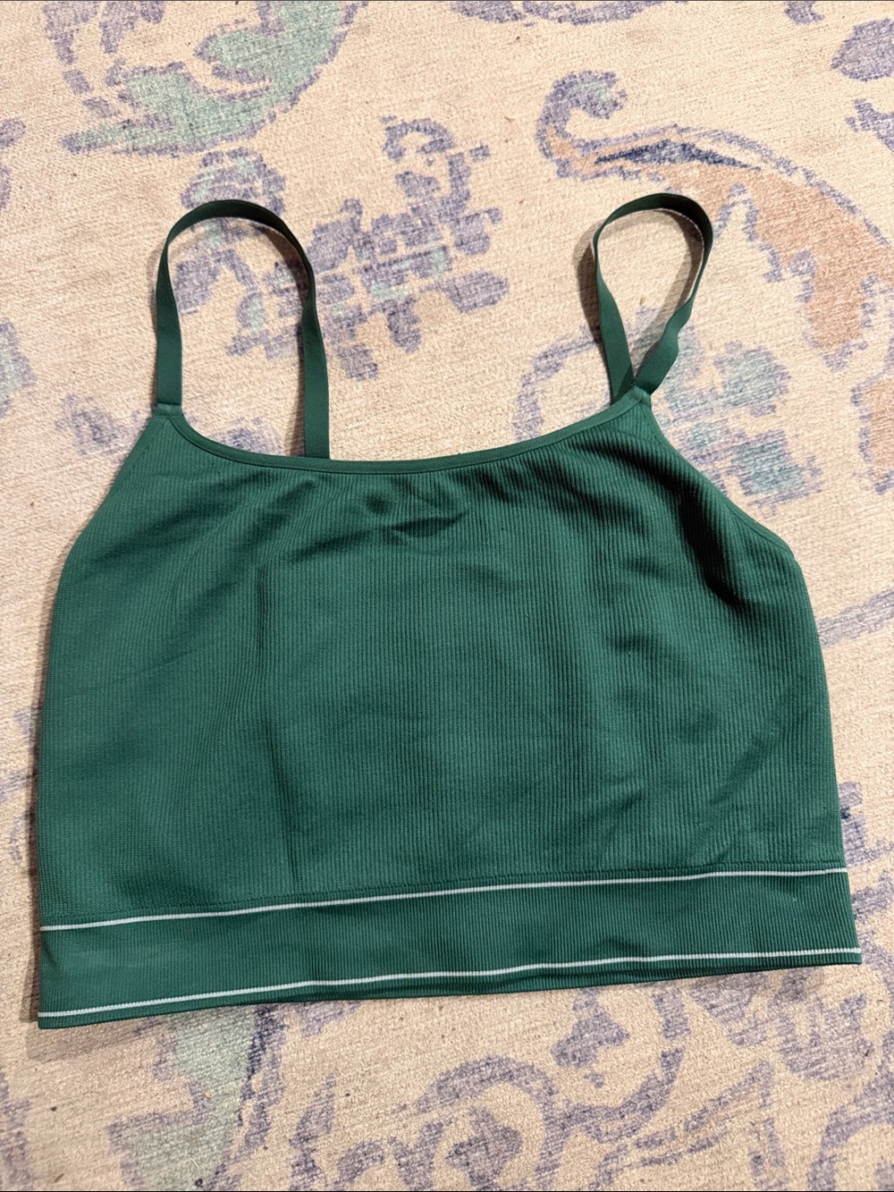 aerie Ribbed Cropped Tank Bralette - Forest Green